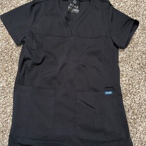 Ada Black V-Neck Scrub Top